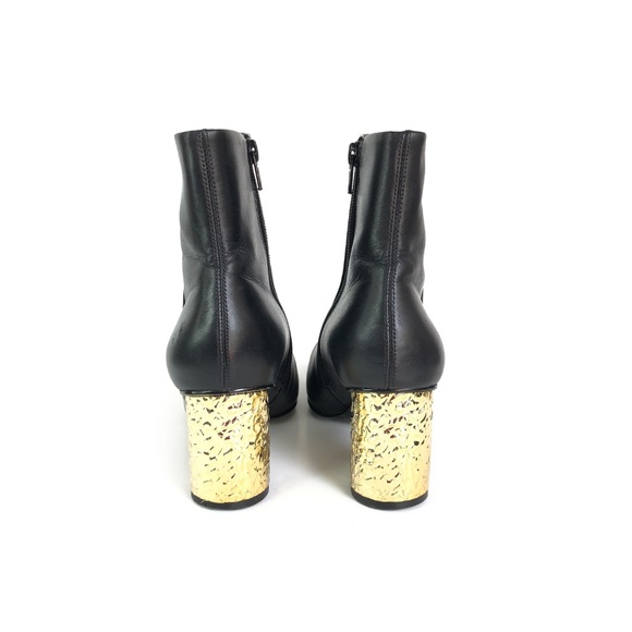 Kurt Geiger Noble Black Leather Gold Bootie | 36 - Picture 3 of 7
